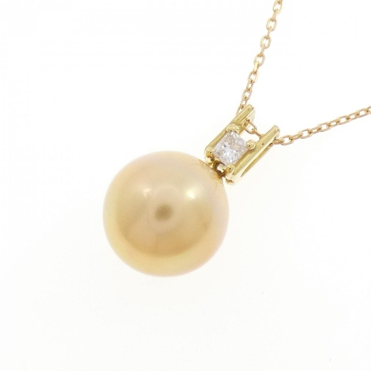 K18YG 白蝶パール ネックレス 10.4mm