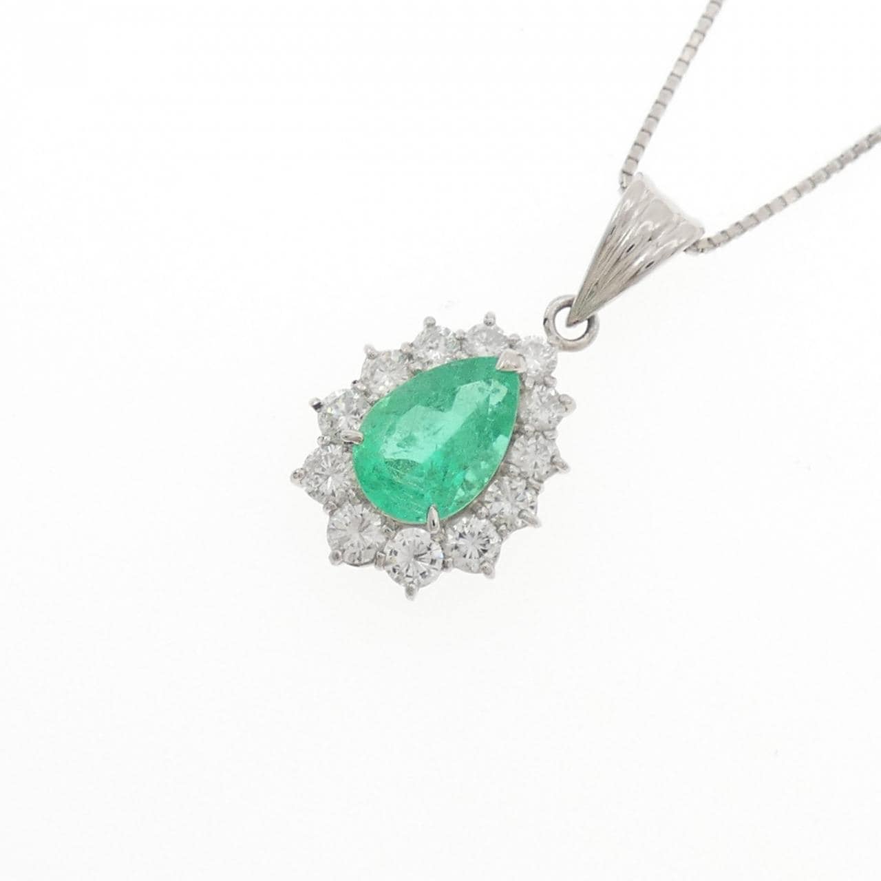 PT900/PT850 エメラルド ネックレス 1.58CT