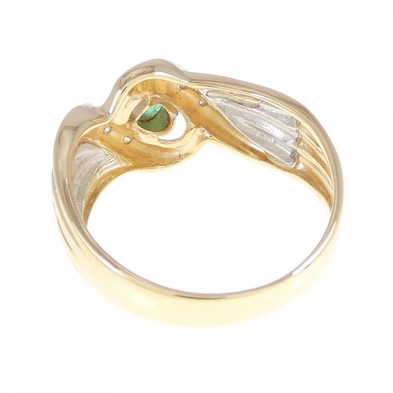 K18YG/PT emerald ring