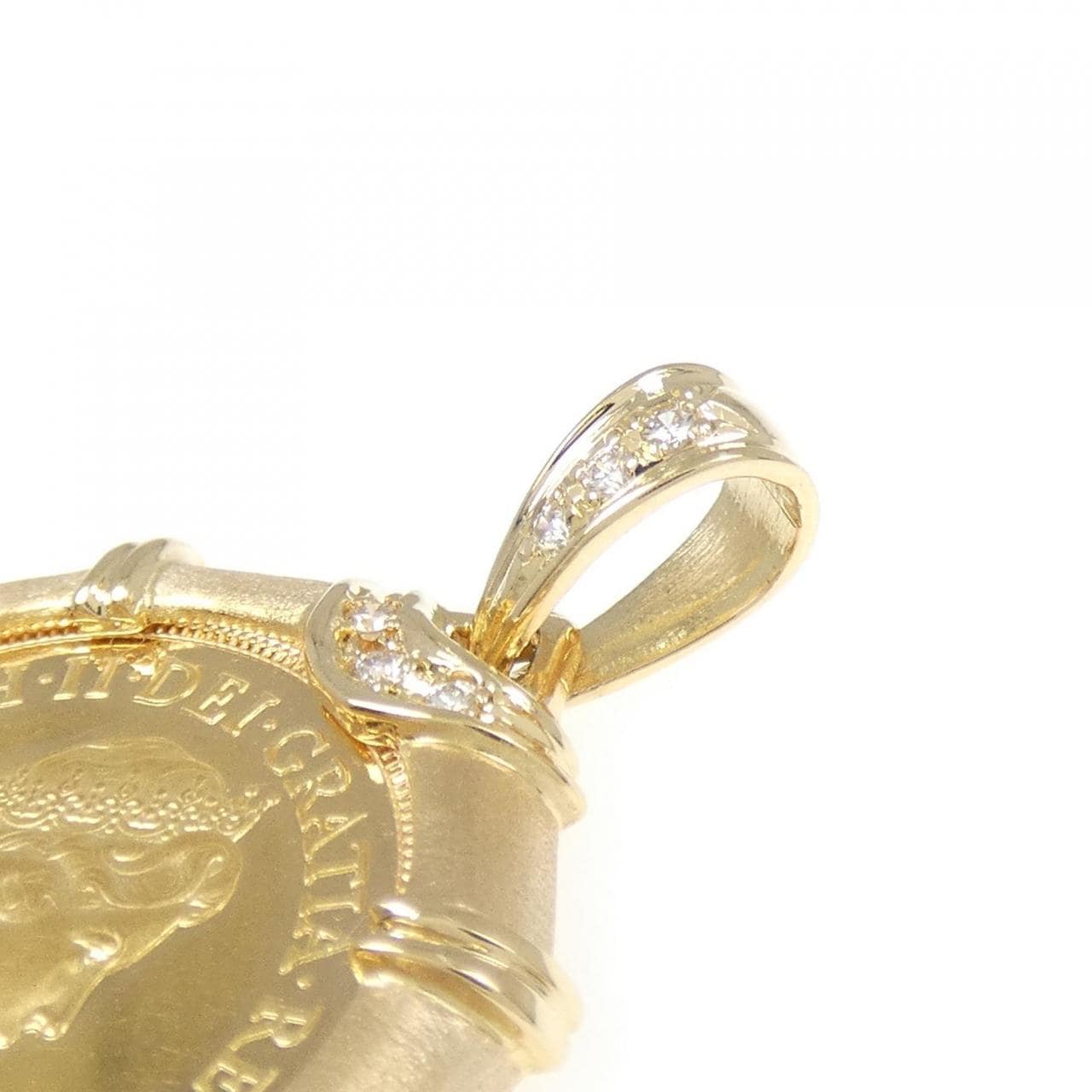 K18YG钻石硬币吊坠 0.11CT