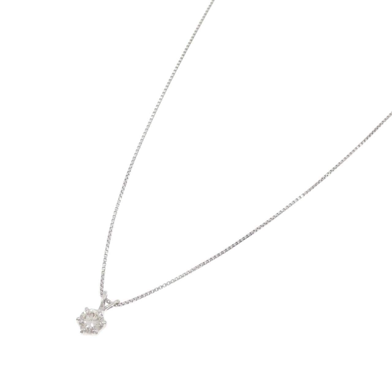PT900/PT850 ソリティア ダイヤモンド ネックレス 0.34CT