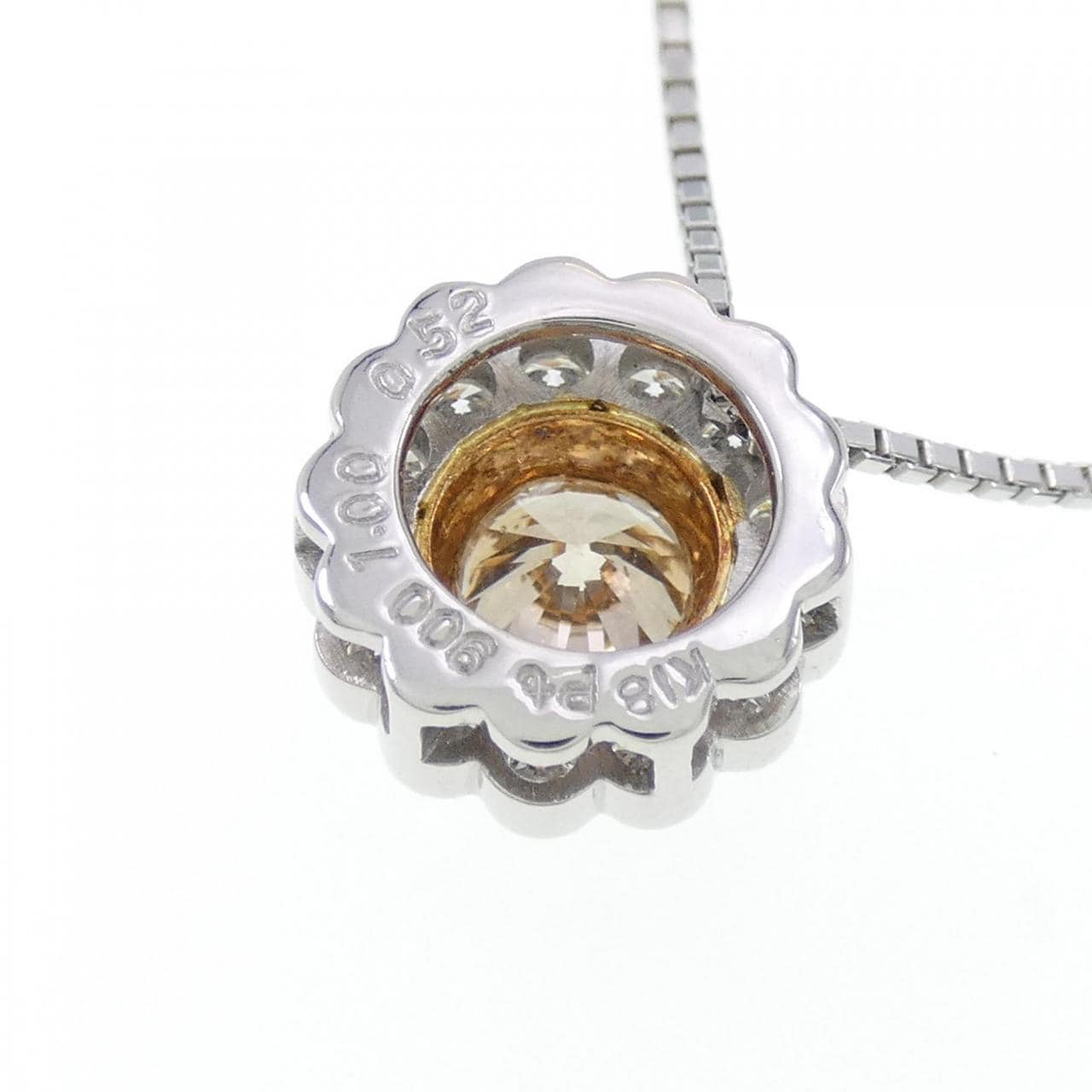 PT/K18YG Flower Diamond Necklace 1.00CT