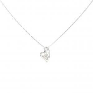 K18WG ハート ダイヤモンド ネックレス 0.10CT