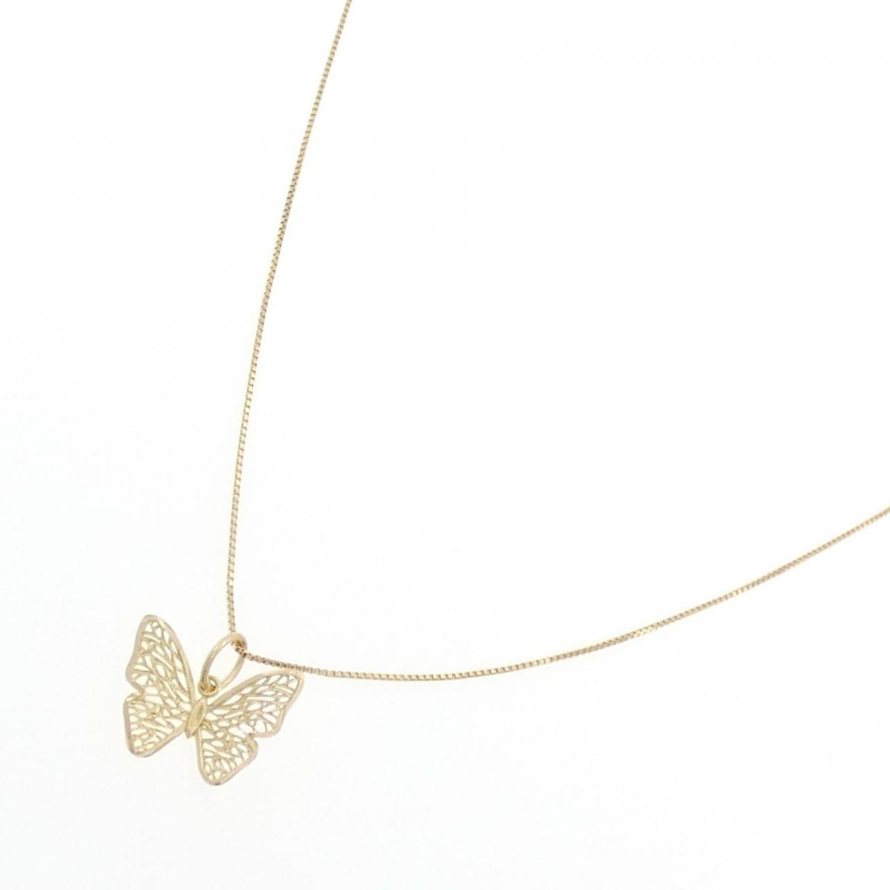 K18YG バタフライ ネックレス