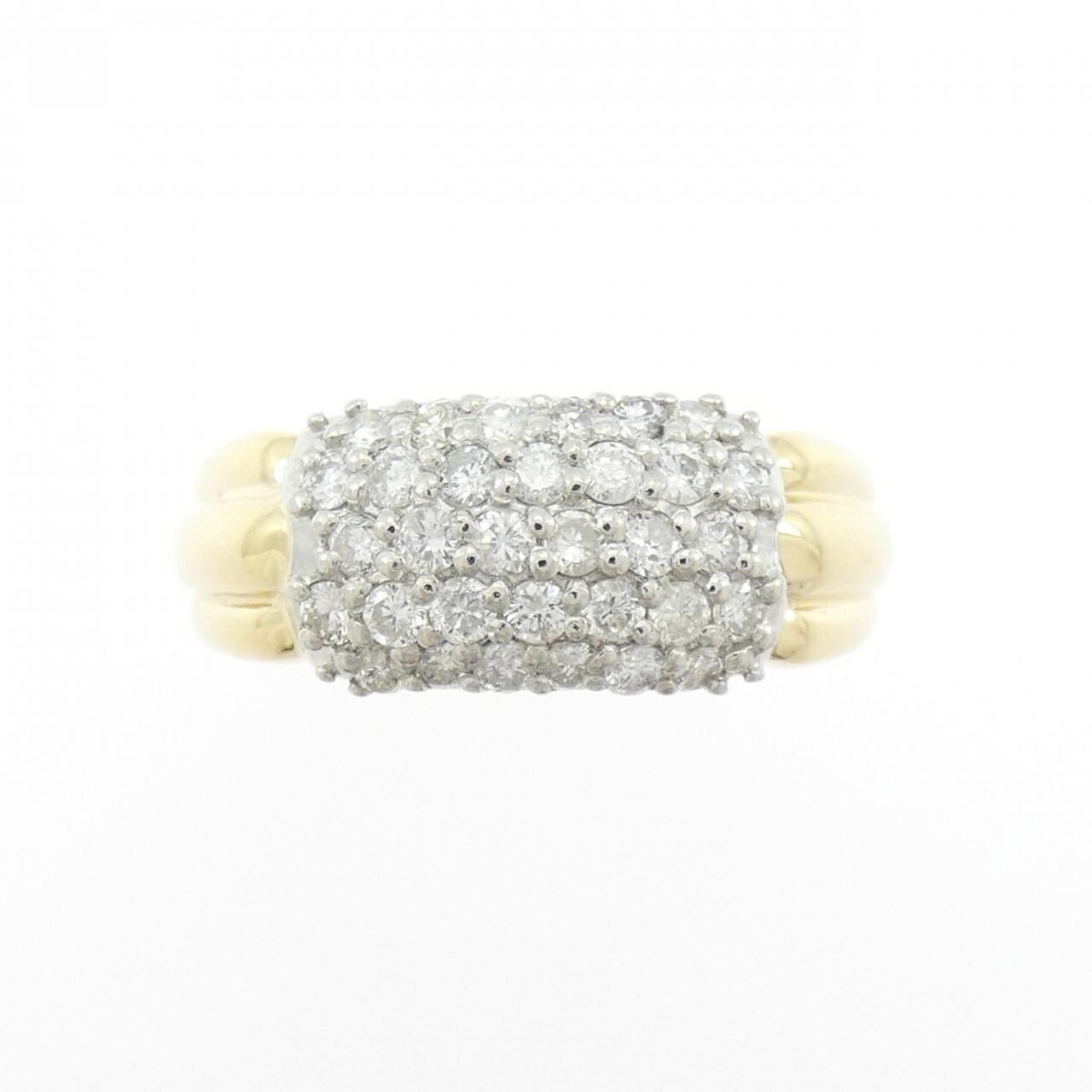 K18YG/PT900 パヴェ ダイヤモンド リング 0.50CT