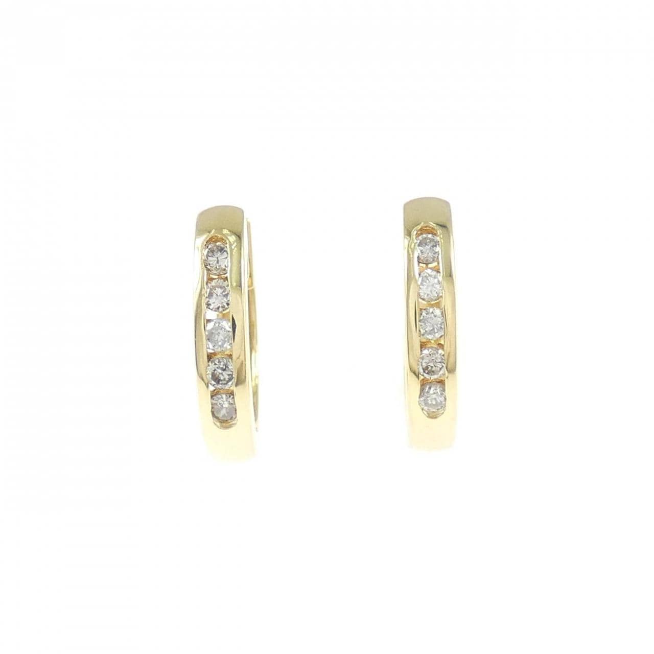 K18YG ダイヤモンド フープ ピアス 0.20CT