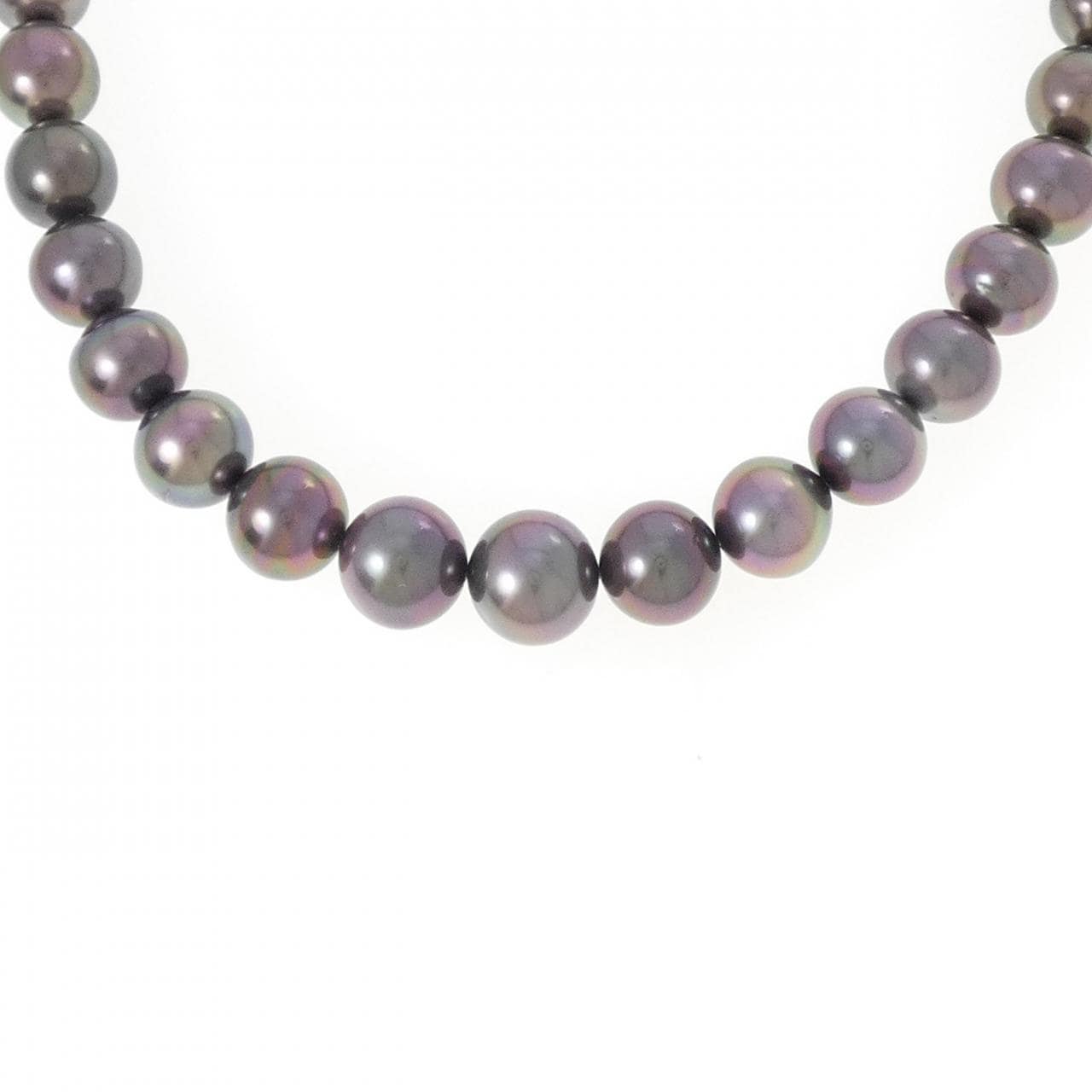 シルバークラスプ 黒蝶パール ネックレス 9-11.5mm