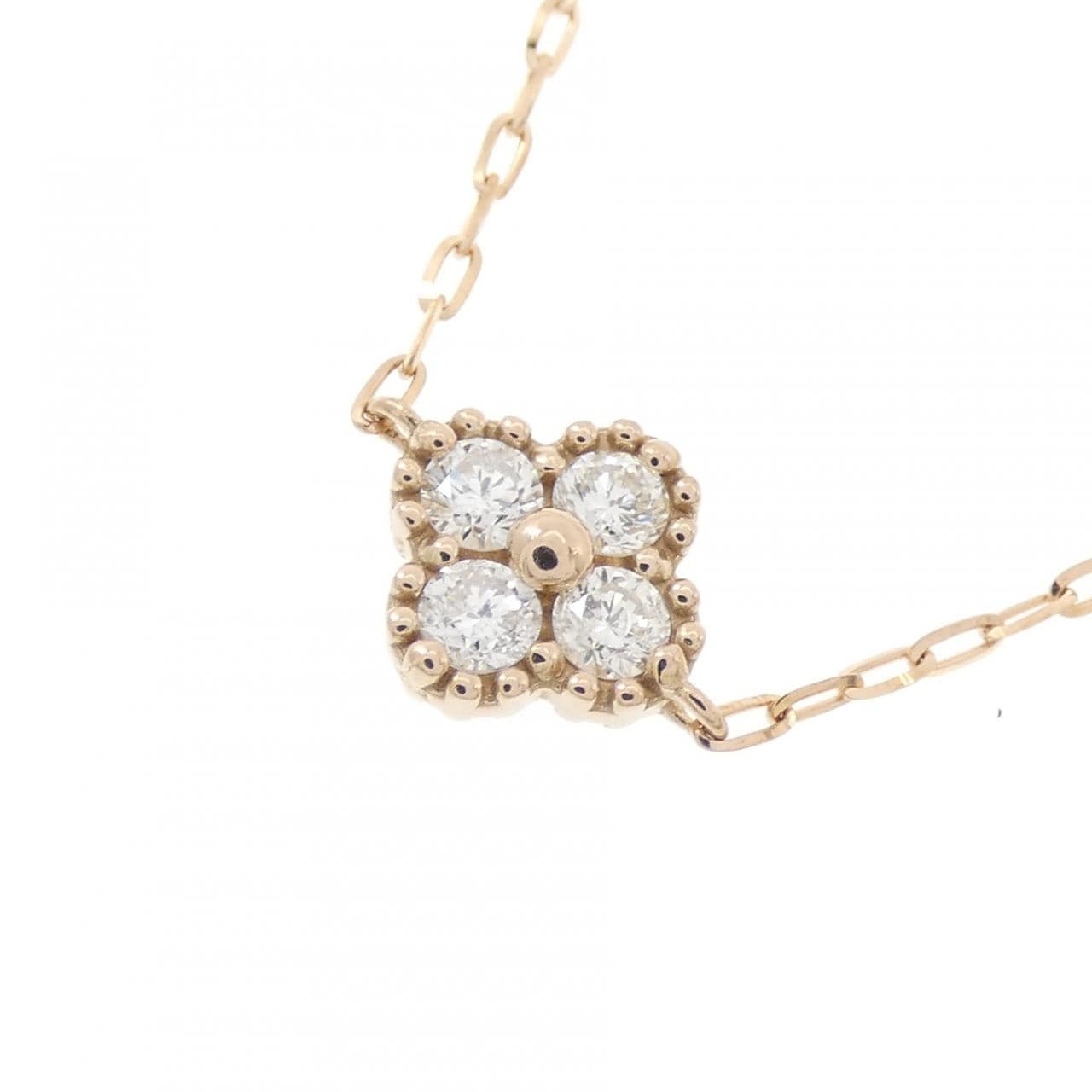 K18PG フラワー ダイヤモンド ネックレス 1.00CT