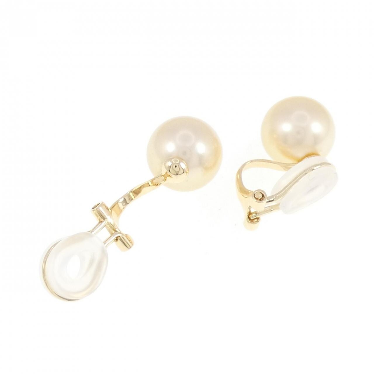 K18YG White Butterfly Pearl Earrings 10.0mm