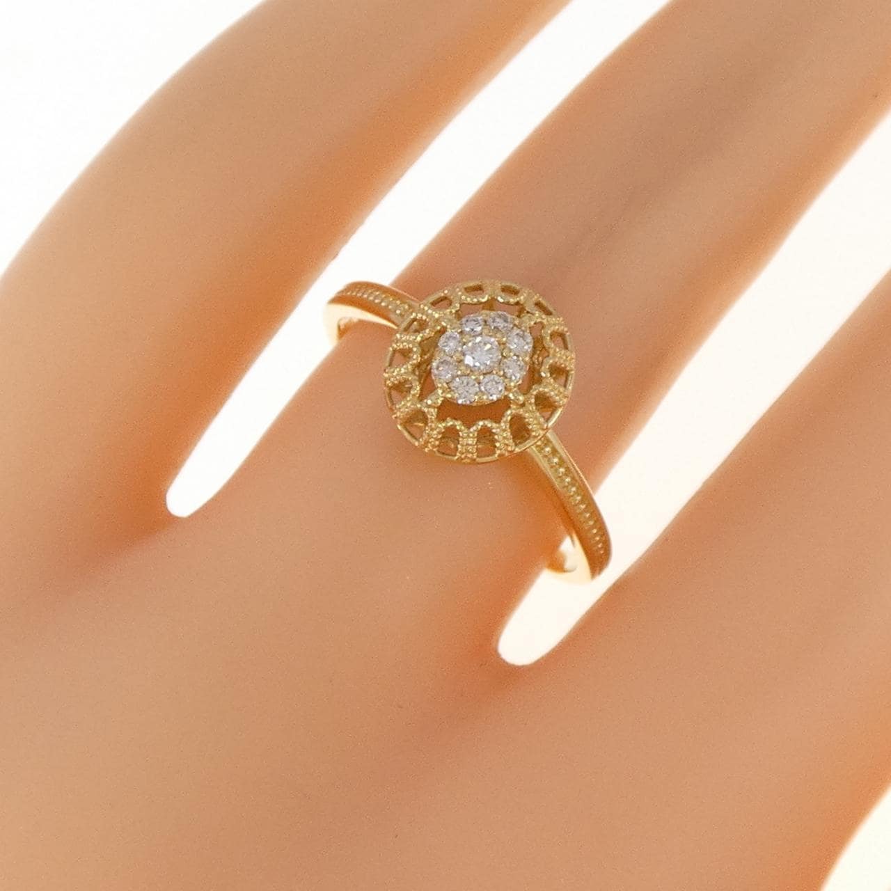 K18YG ダイヤモンド リング 0.10CT