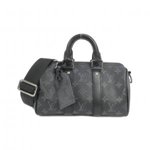 LOUIS VUITTON Monogram Eclipse Reverse Keepall Bandouliere 25 公分 M46271 波士頓包
