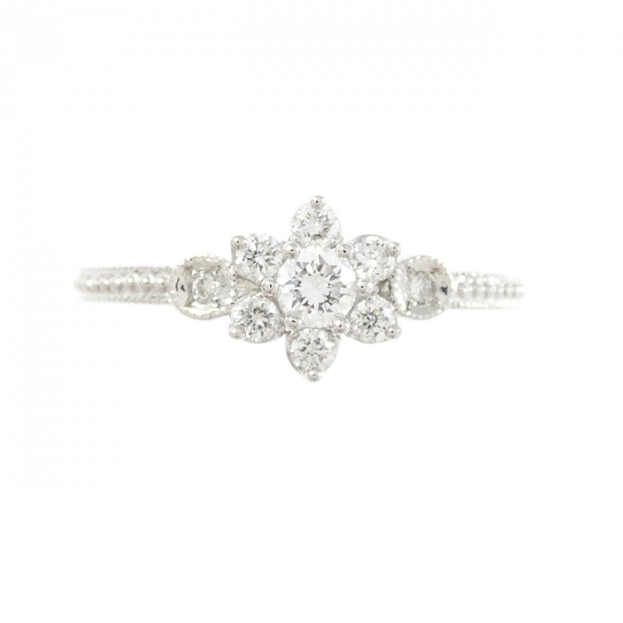 PT900 フラワー ダイヤモンド リング 0.25CT