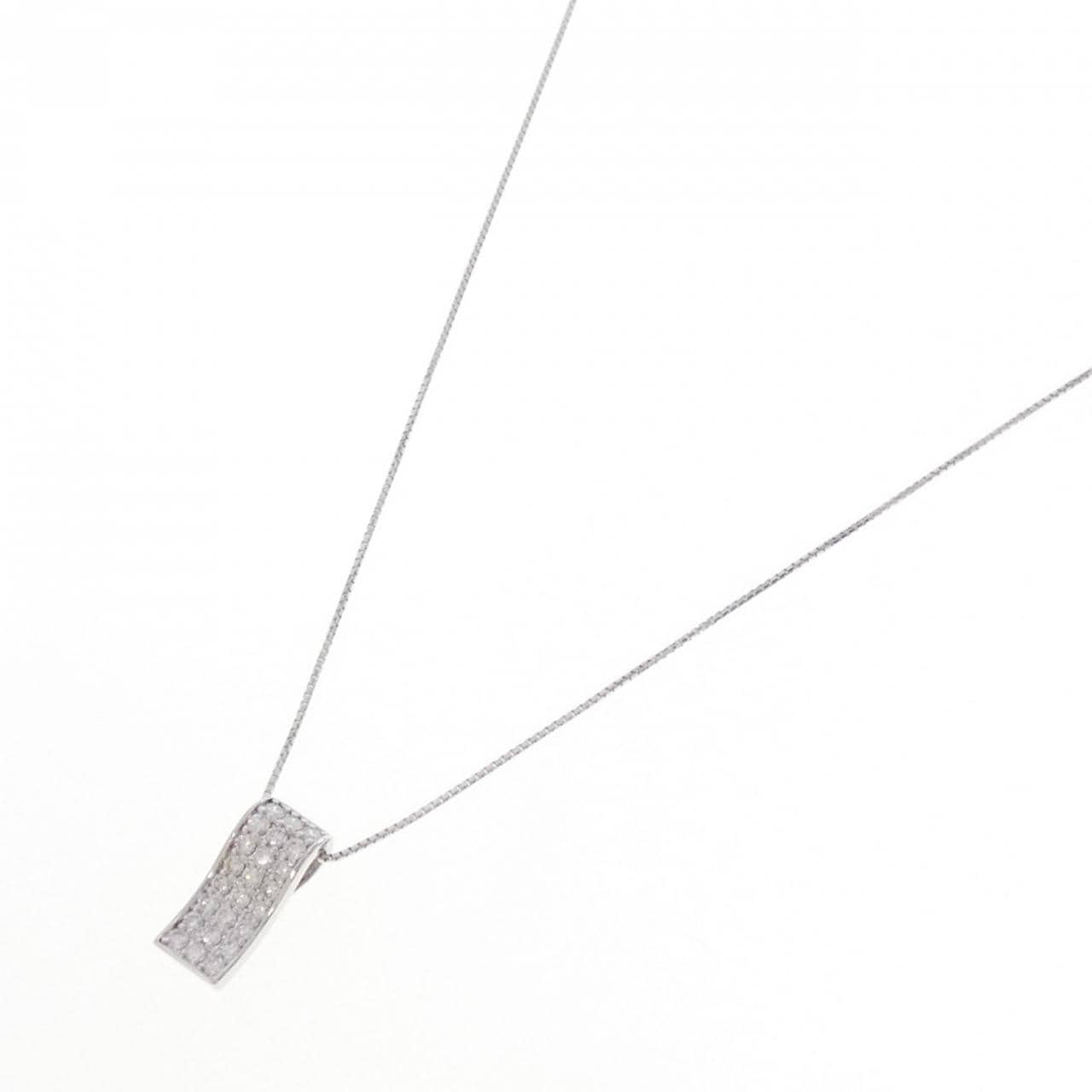 K18WG パヴェ ダイヤモンド ネックレス 0.55CT
