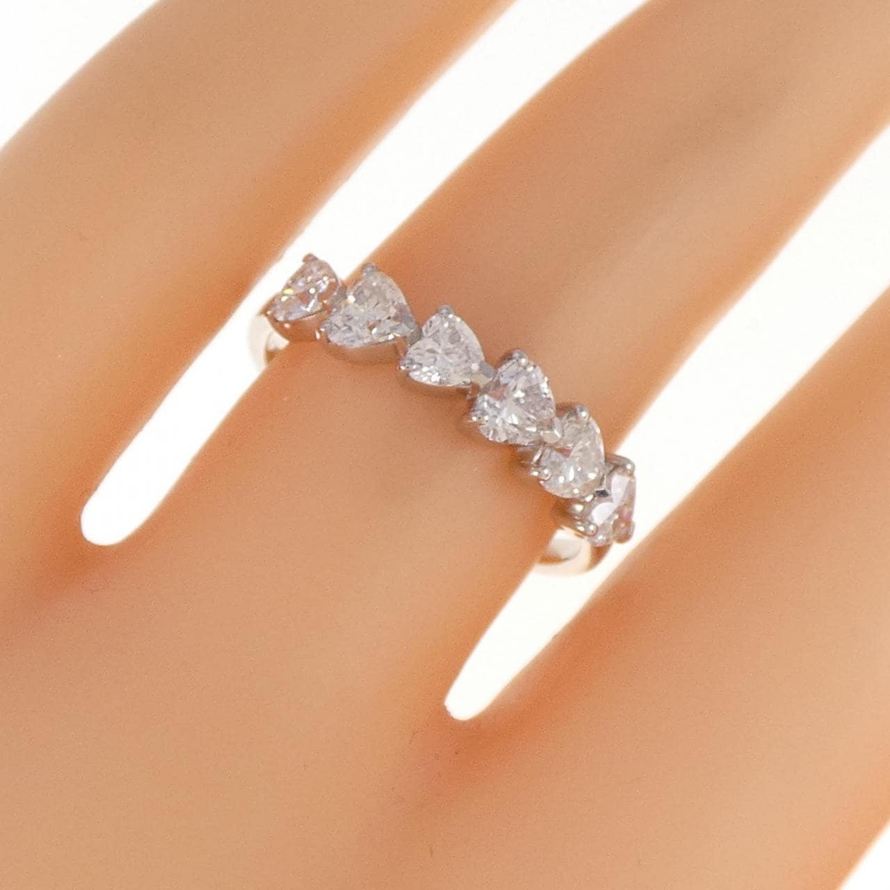 【新品】K18WG ハート ダイヤモンド リング 1.00CT