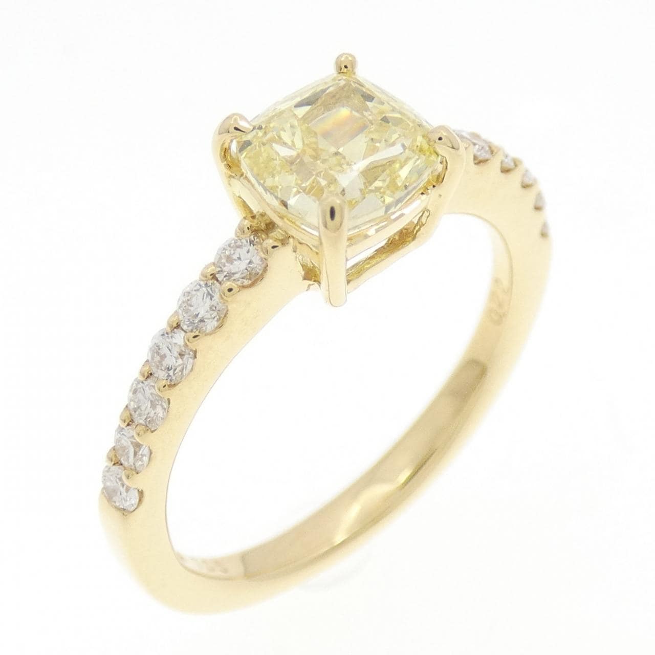 【リメイク】K18YG ダイヤモンド リング 1.05CT FIY SI2 ファンシーカット