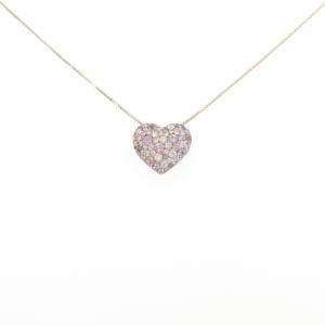 K18PG ハート サファイヤ ネックレス 0.68CT