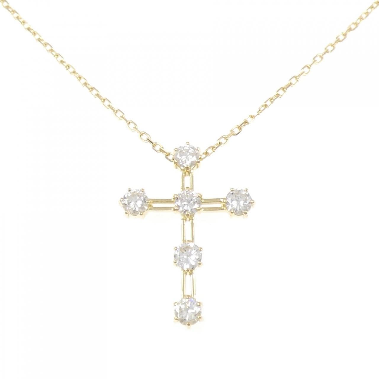 K18YG クロス ダイヤモンド ネックレス 1.00CT