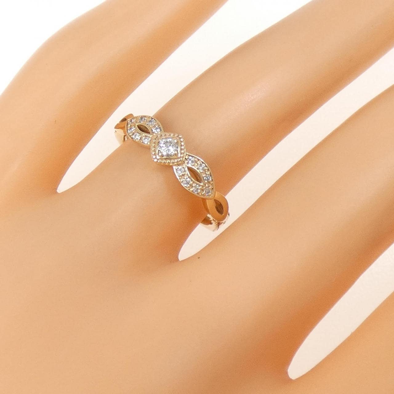 K10YG ダイヤモンド リング 0.11CT