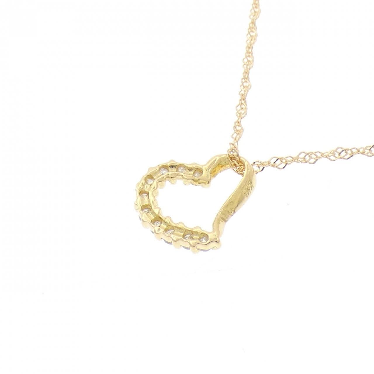 K18YG ハート ダイヤモンド ネックレス 0.1CT