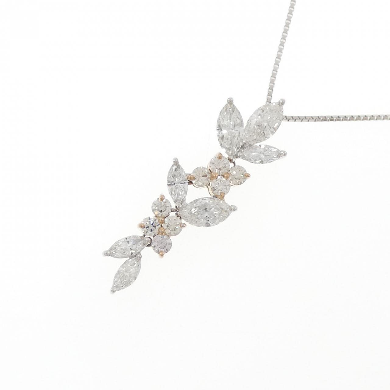 K18WG/K18PG ダイヤモンド ネックレス 2.09CT