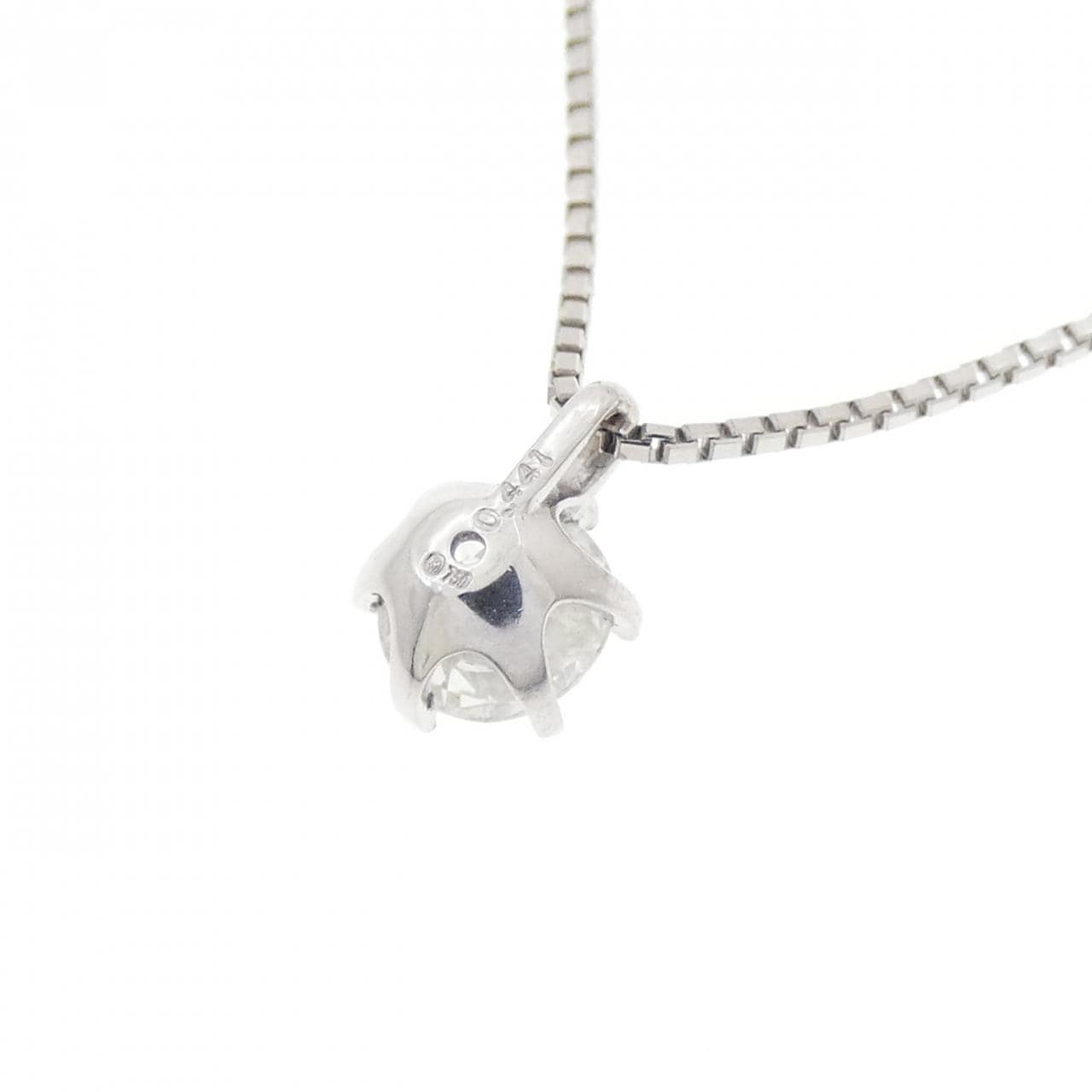 750WG/PT850 ソリティア ダイヤモンド ネックレス 0.441CT
