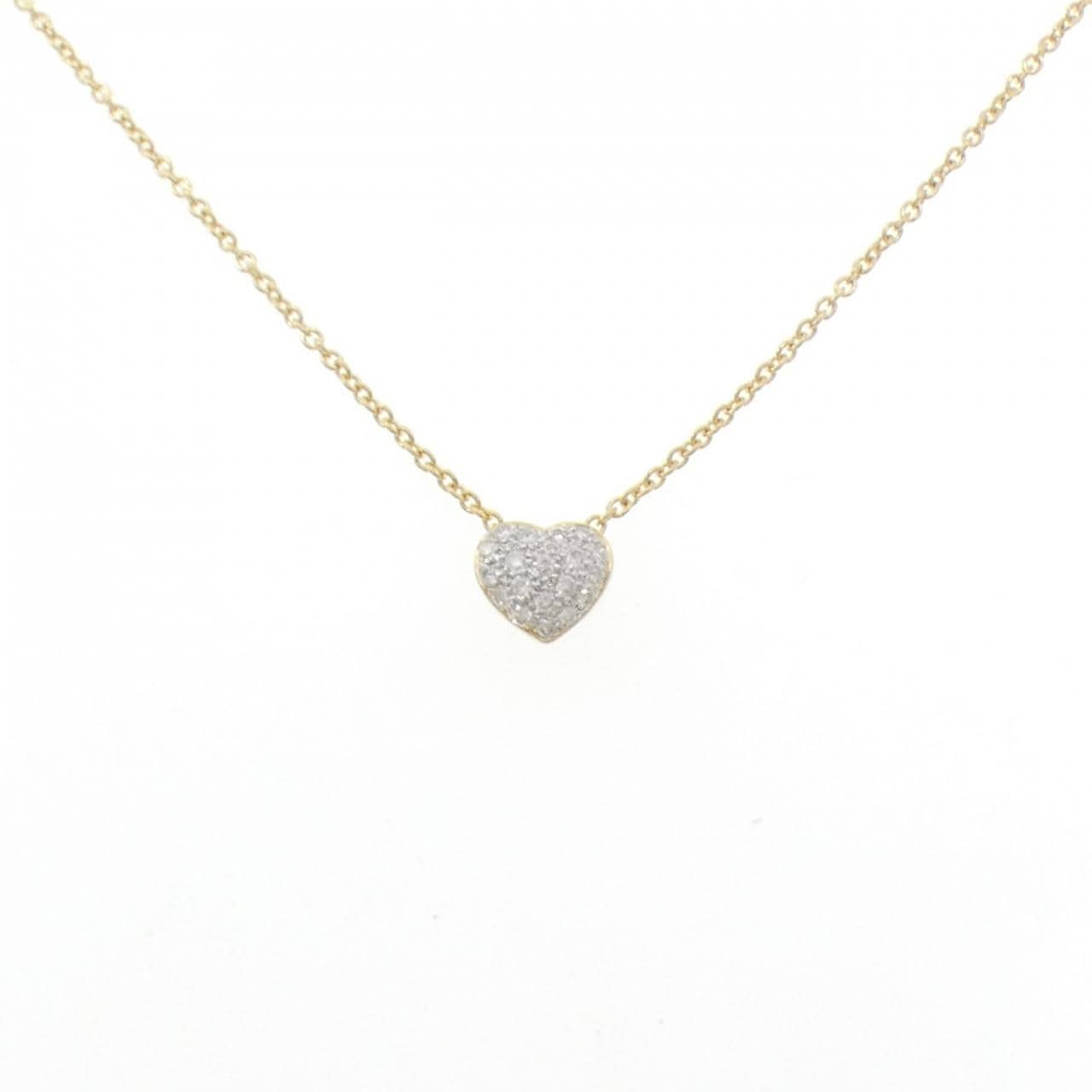 K18YG/K18WG ハート ダイヤモンド ネックレス 0.20CT