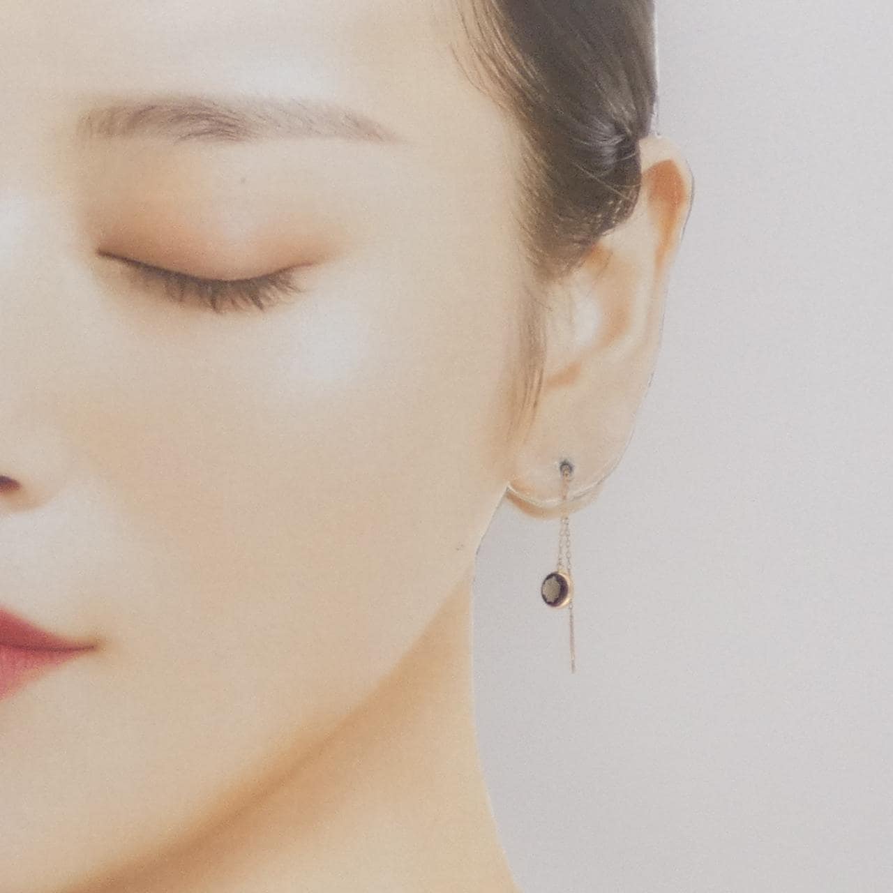 K18PG スモーキークオーツ ピアス 1.29CT