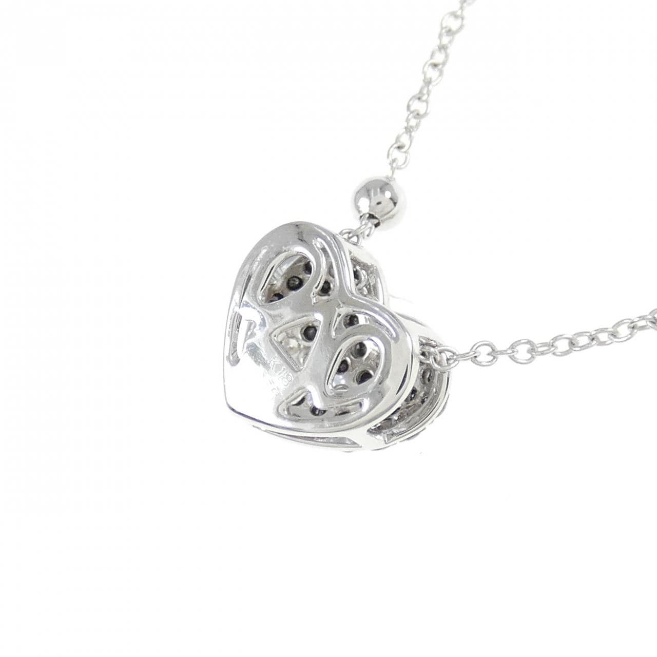 K18WG/750WG heart Diamond necklace 0.35CT