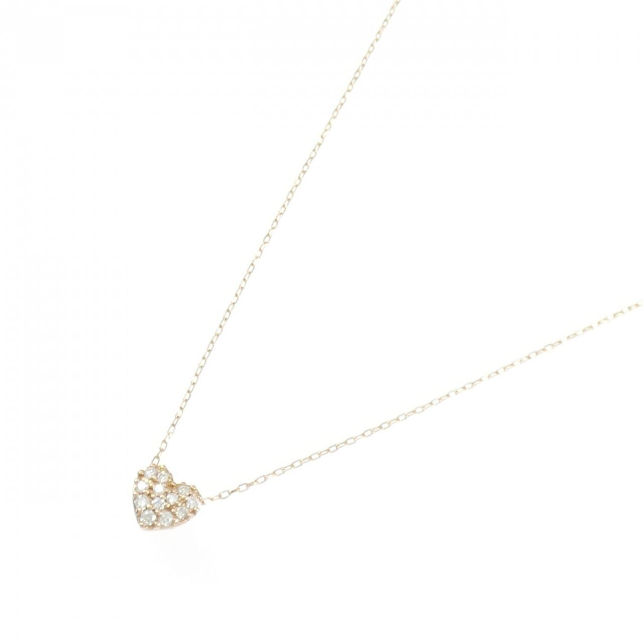 K18PG ハート ダイヤモンド ネックレス 0.10CT