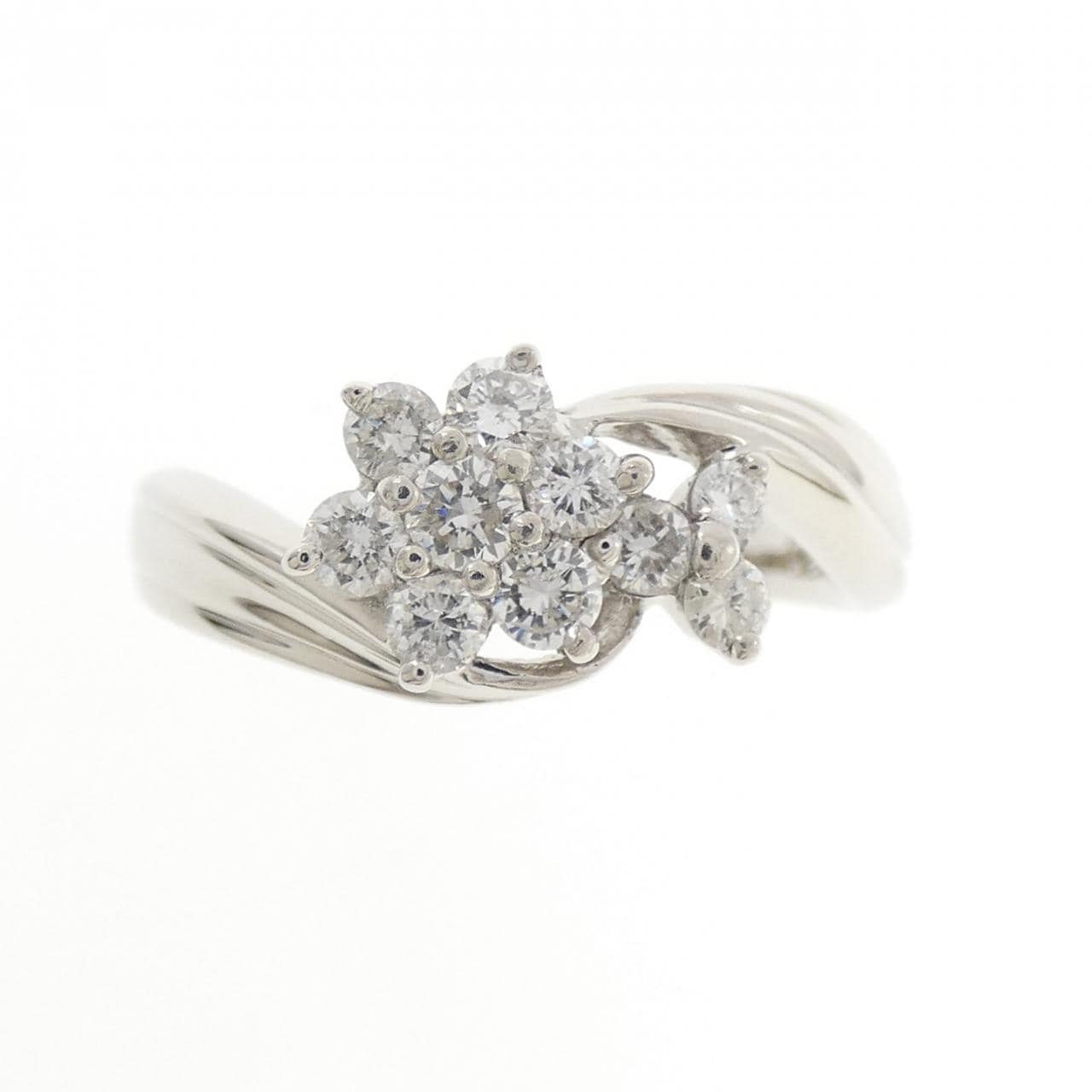 PT900 フラワー ダイヤモンド リング 0.50CT