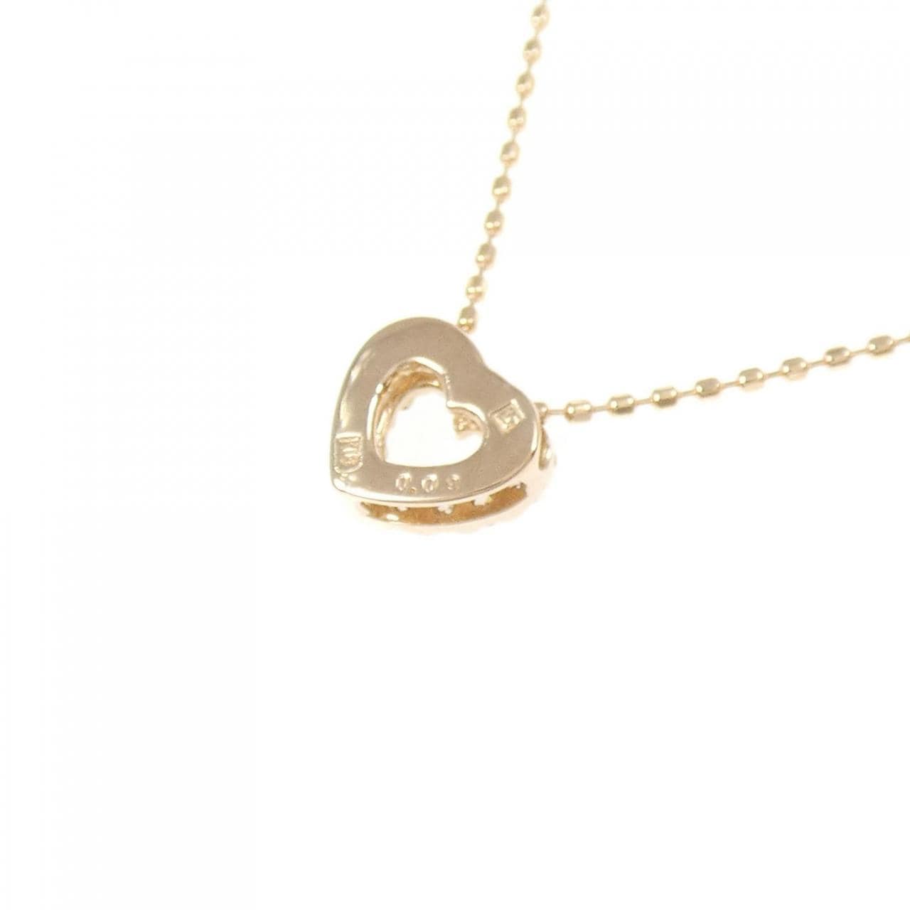 K18PG ハート ダイヤモンド ネックレス 0.09CT
