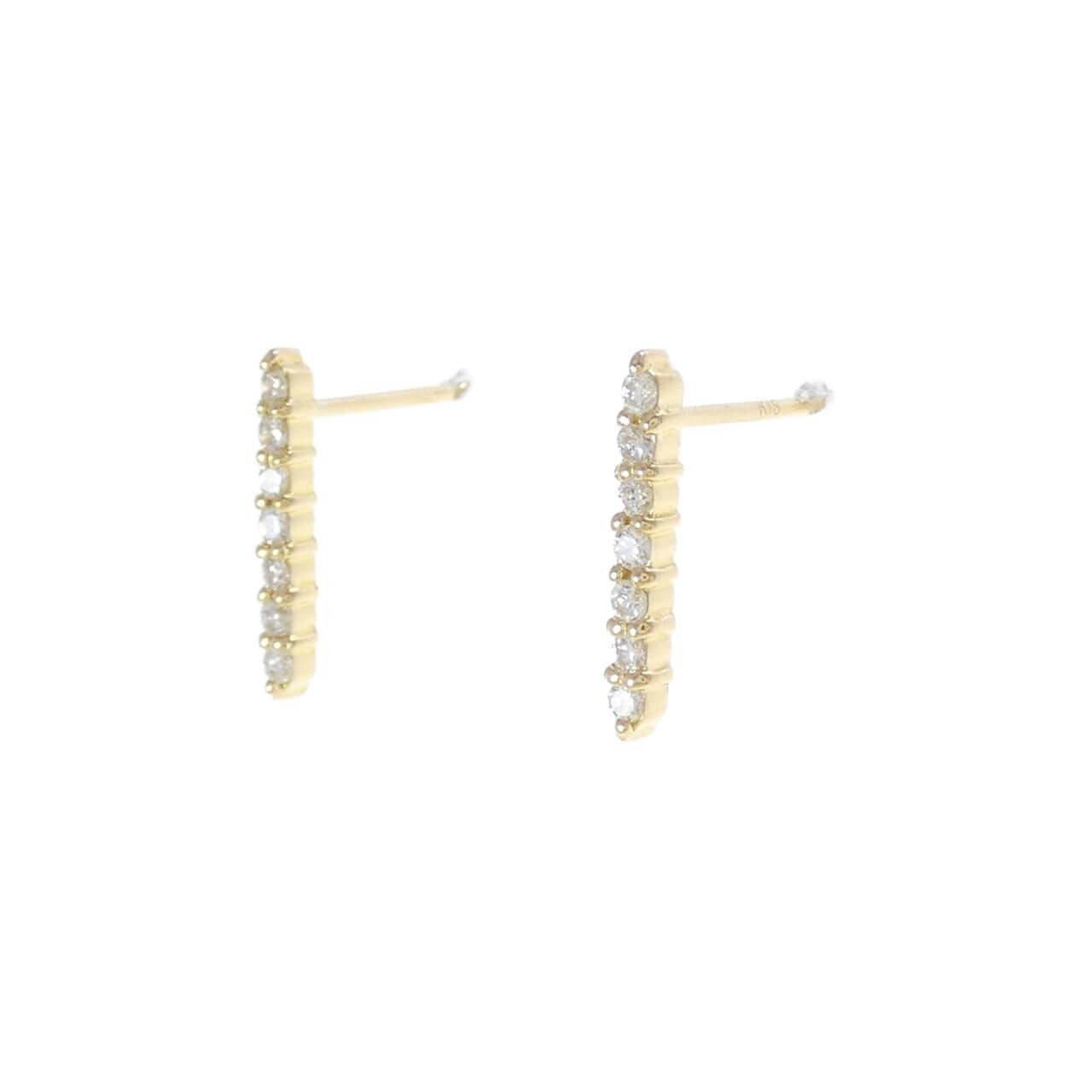 K18YG ダイヤモンド ピアス 0.14CT