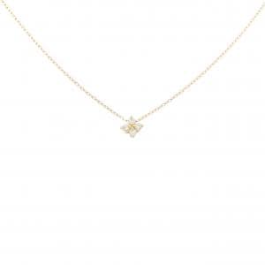 K18YG フラワー ダイヤモンド ネックレス 0.04CT