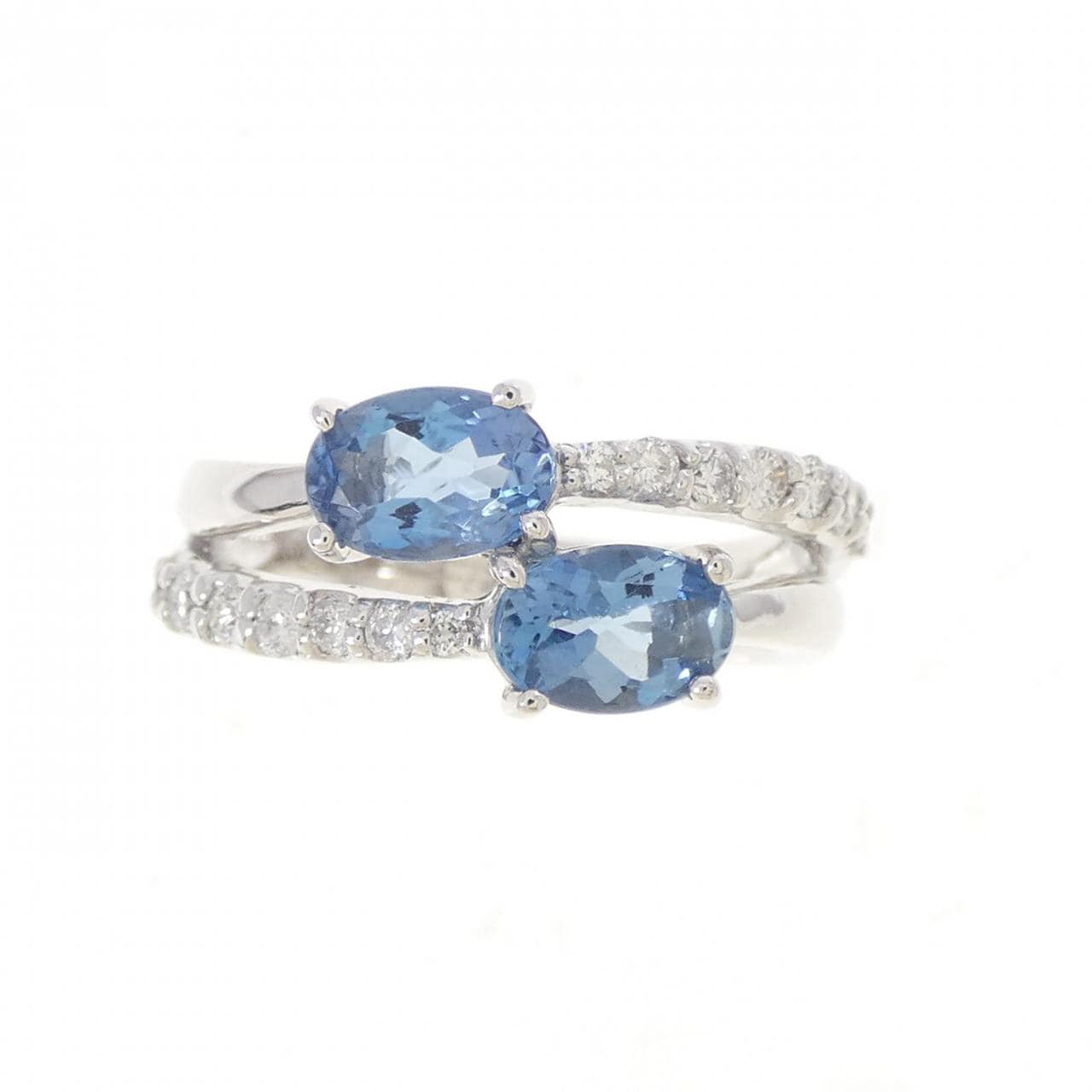 K18WG アクアマリン リング 0.85CT