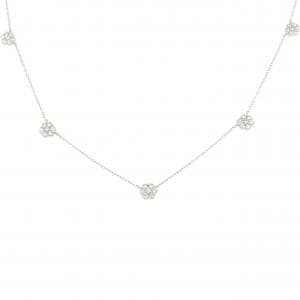 PT850 フラワー ダイヤモンド ネックレス 1.00CT