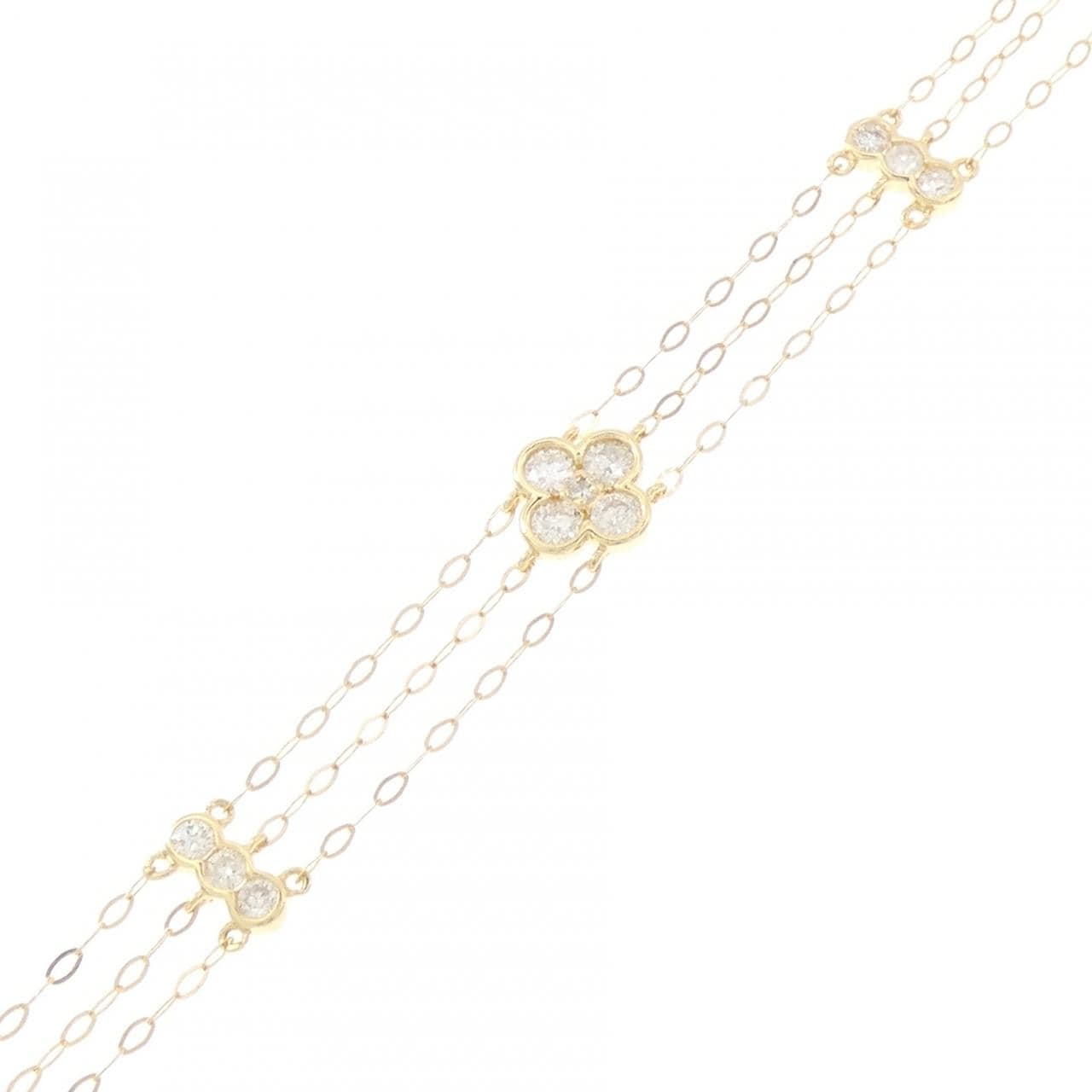 K18YG フラワー ダイヤモンド ブレスレット 0.50CT