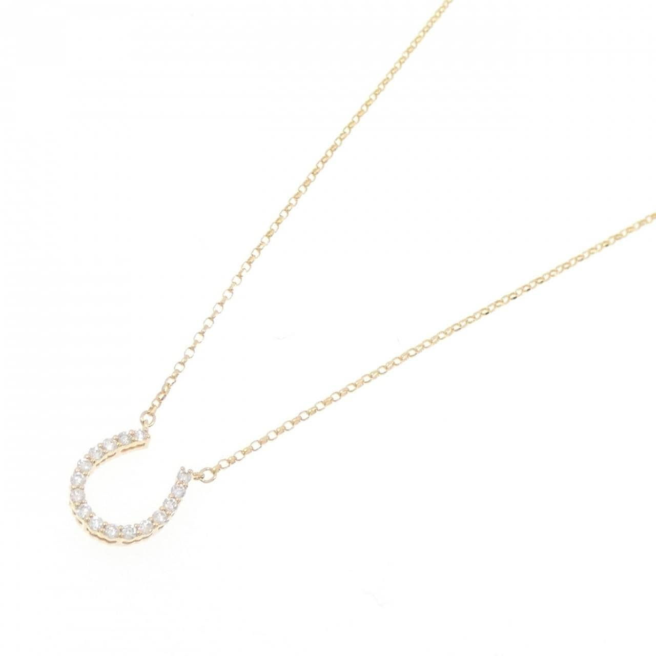 K18YG horseshoe Diamond necklace