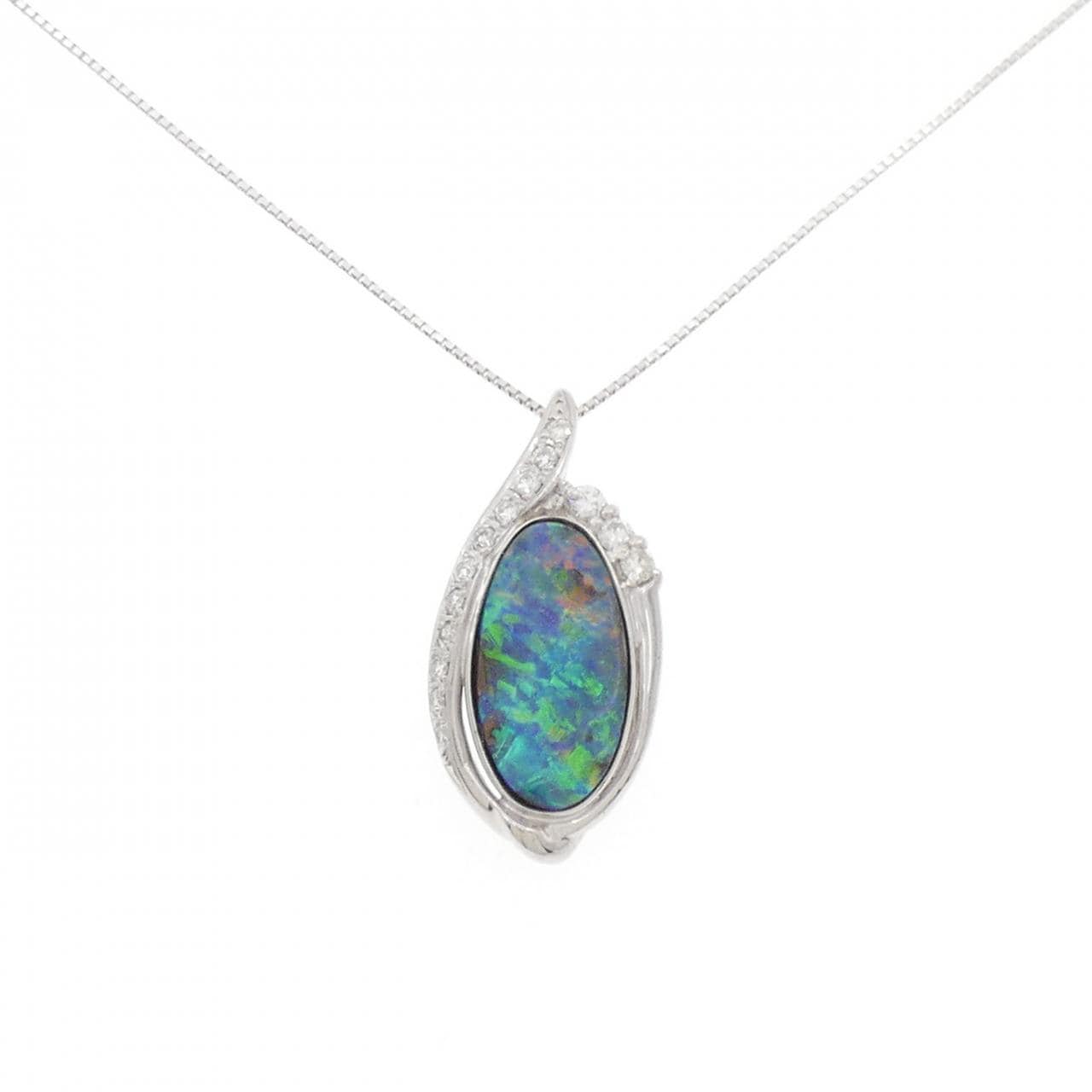 K18WG ボルダーオパール ネックレス 4.93CT