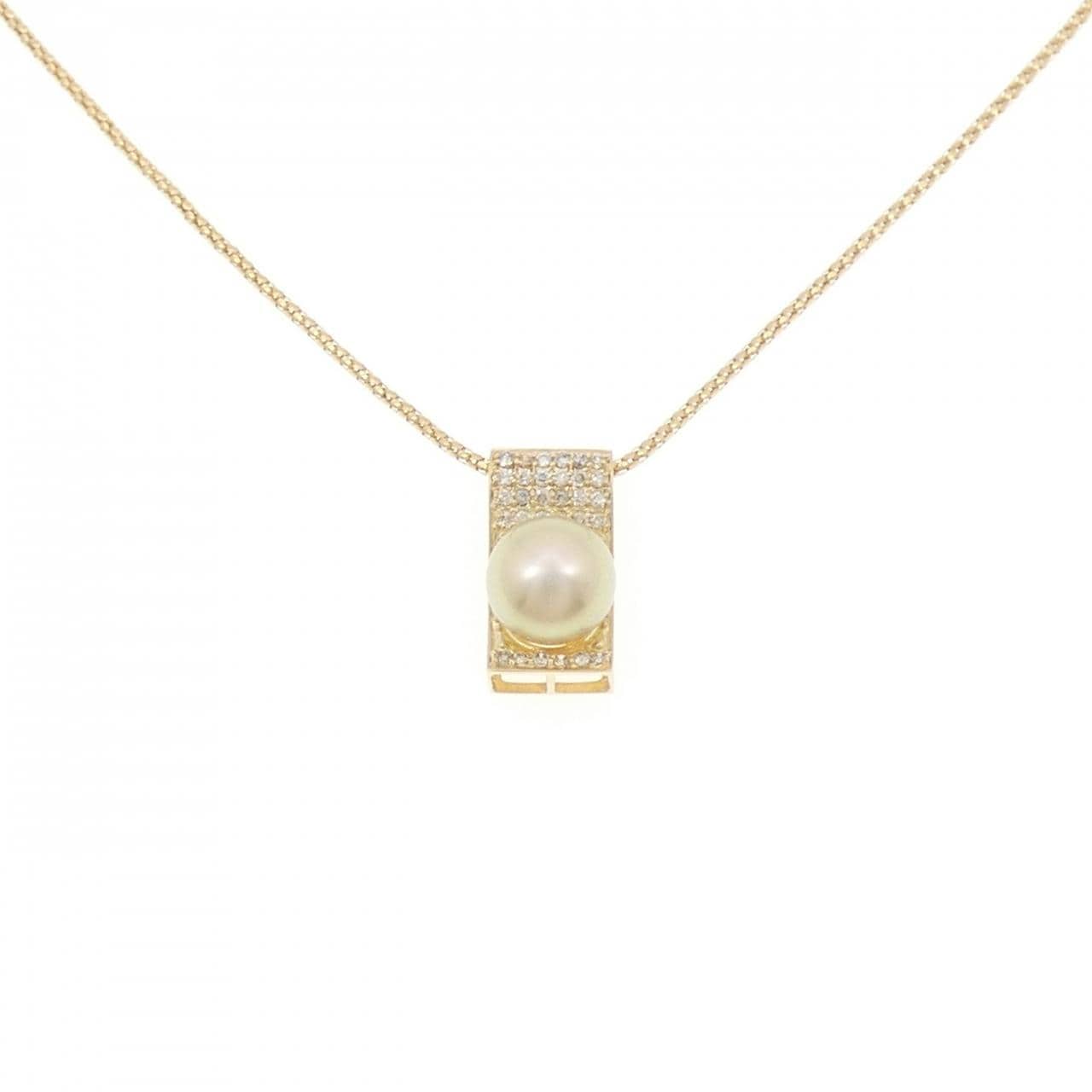 K18YG 白蝶パール ネックレス 9mm