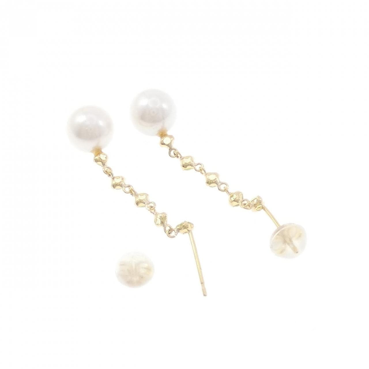 K18YG Akoya珍珠珍珠耳环 7.1 毫米