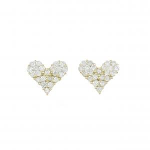 K18YG ハート ダイヤモンド ピアス 0.40CT