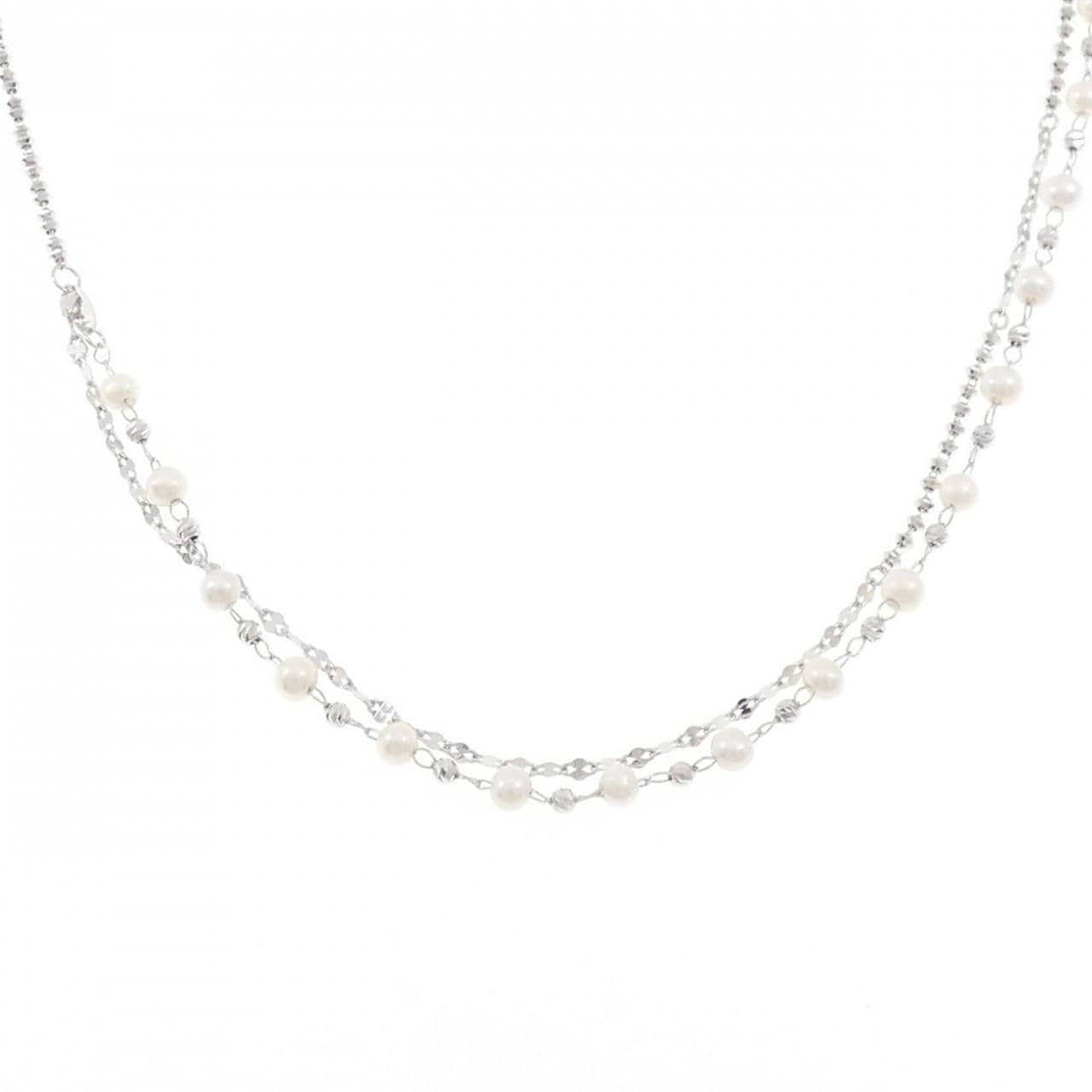 K18WG 淡水パール ネックレス