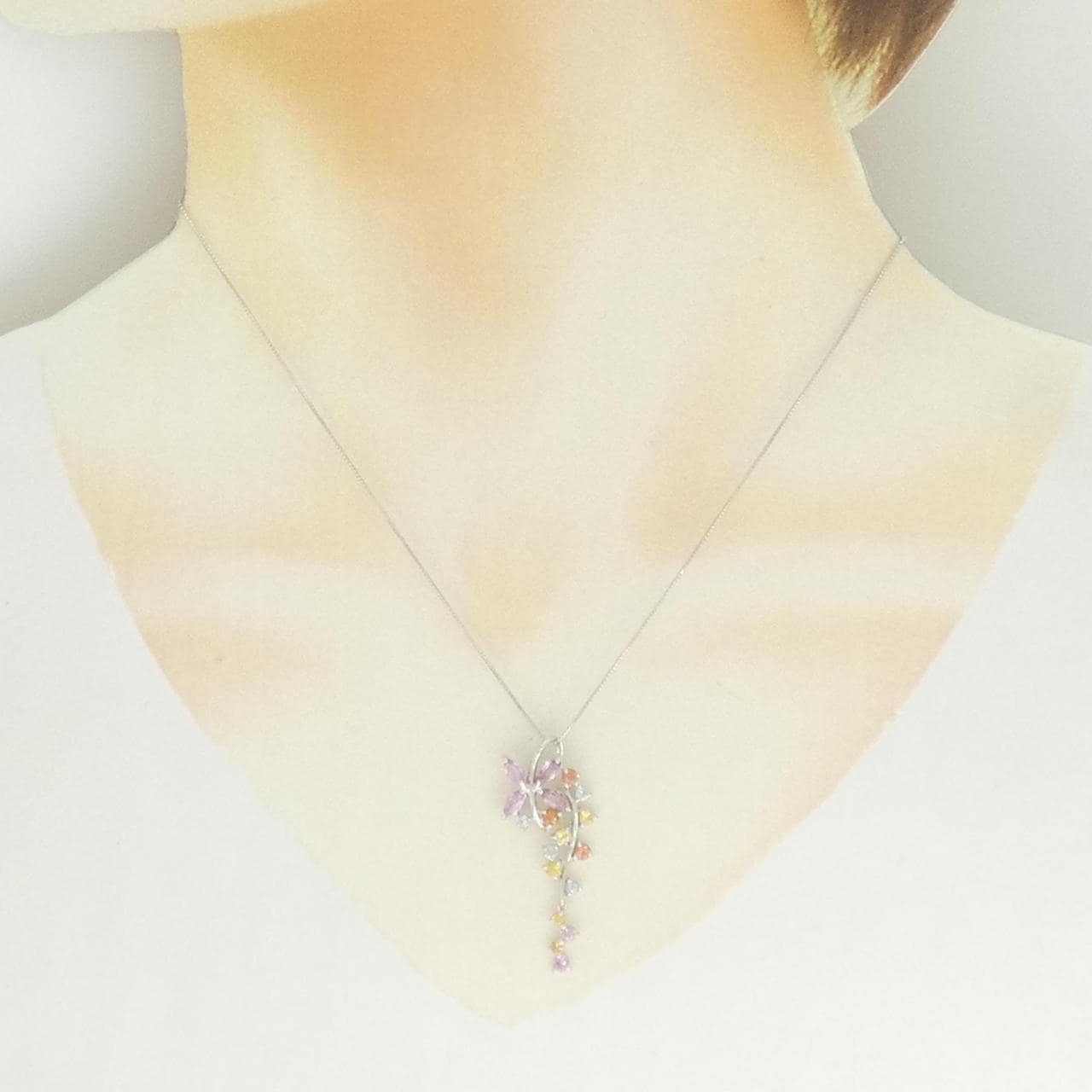 K18WG サファイヤ ネックレス 1.62CT