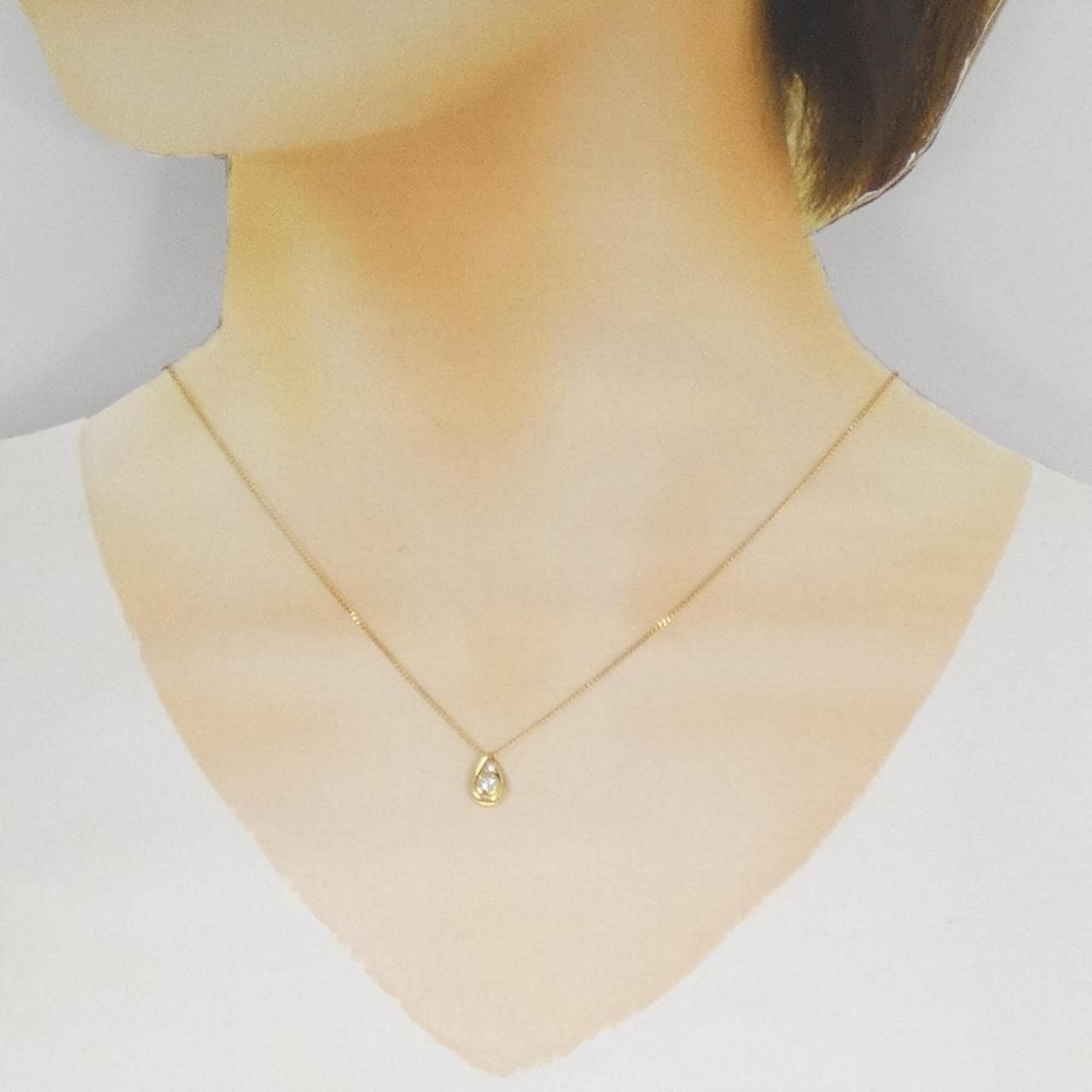 K18YG ダイヤモンド ネックレス 0.11CT