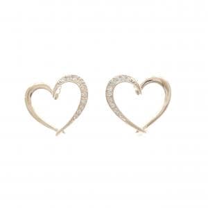 サマンサティアラ ハート ダイヤモンド ピアス 0.16CT