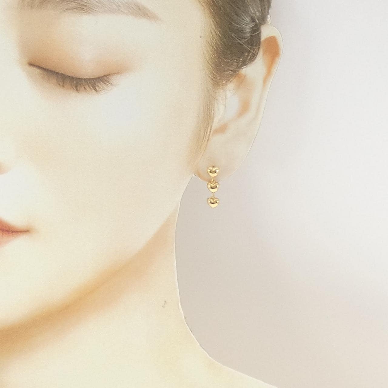 K18YG ハート ピアス
