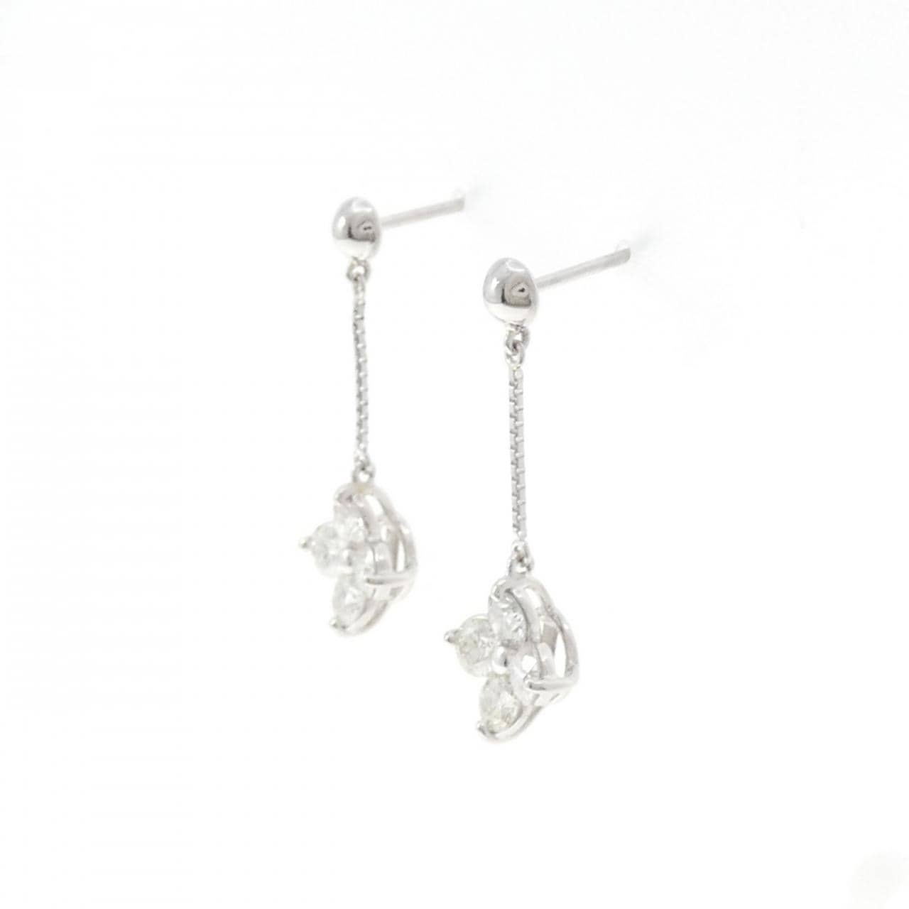 PT900 フラワー ダイヤモンド ピアス 1.00CT