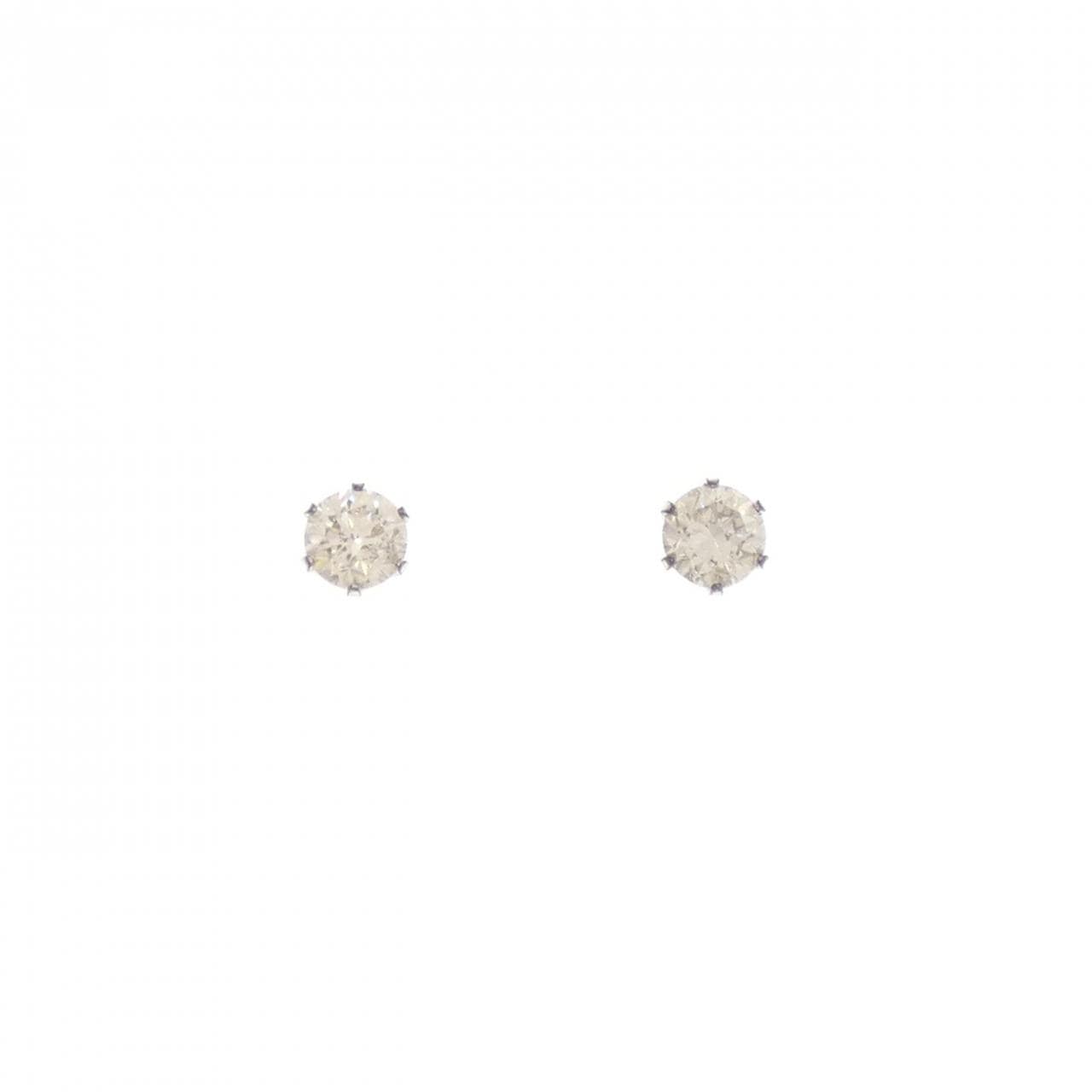 PT900 ソリティア ダイヤモンド ピアス 0.50CT