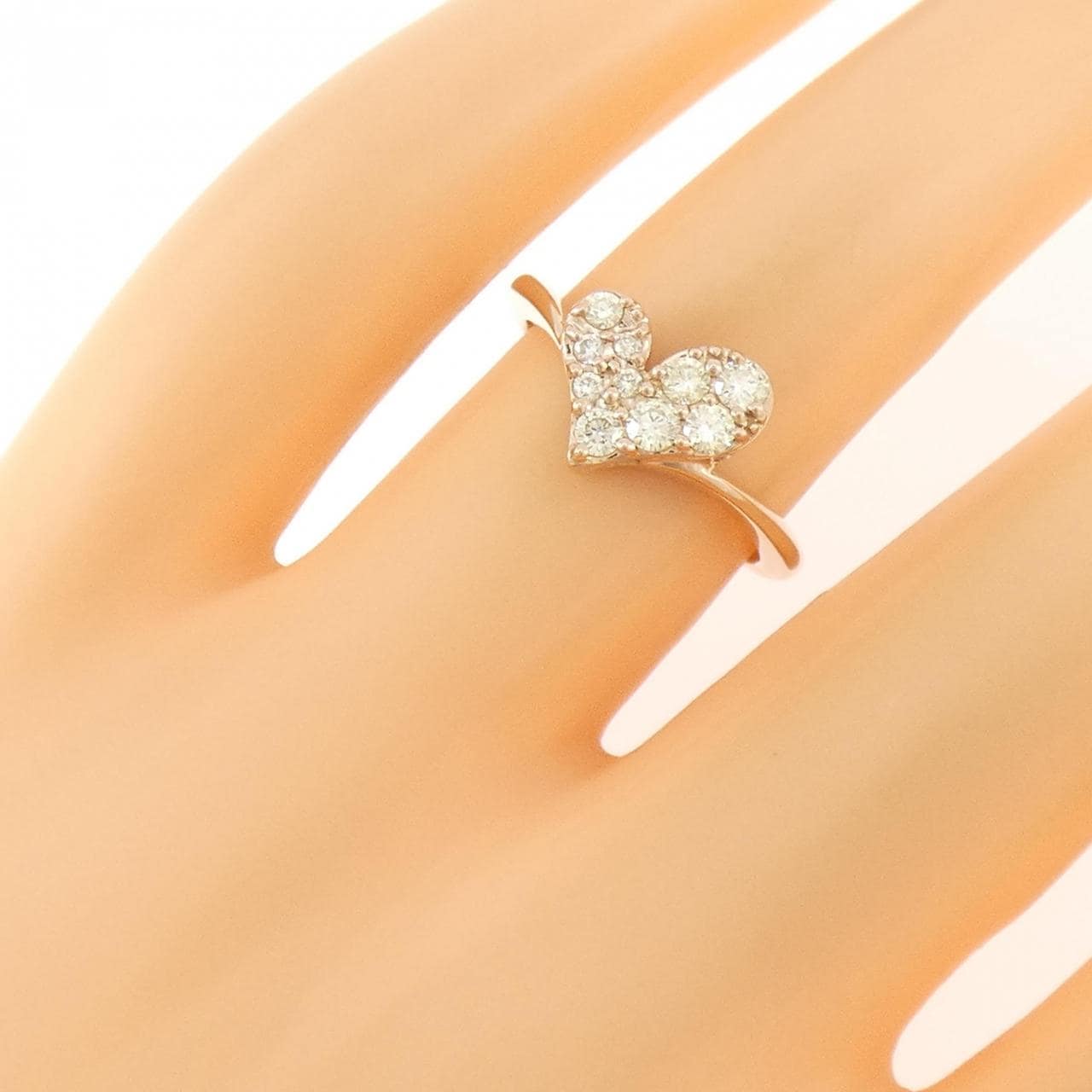 K18PG ハート ダイヤモンド リング 0.27CT