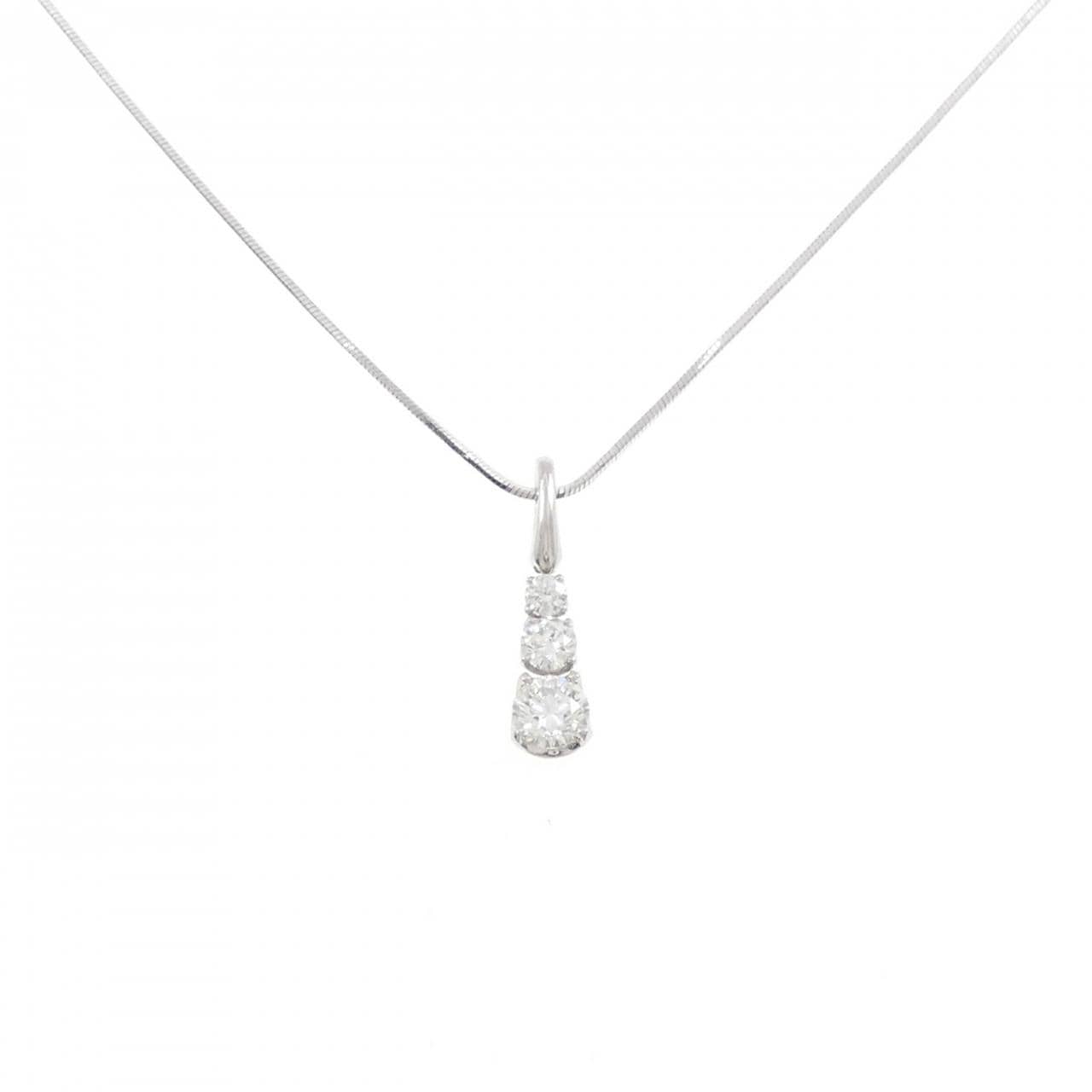 PT900/PT850 スリーストーン ダイヤモンド ネックレス 0.30CT
